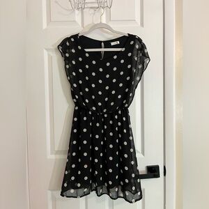 Elegant Black Polka Dot Dress